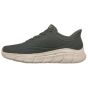 SKECHERS ΑΘΛΗΤΙΚΑ ΠΑΠΟΥΤΣΙΑ SNEAKERS ΔΕΡΜΑ SLIP-INS BOBS SPORT B FLEX 118116-OLV