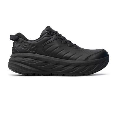 HOKA ΑΘΛΗΤΙΚΑ ΠΑΠΟΥΤΣΙΑ RUNNING ΑΔΙΑΒΡΟΧΟ ΔΕΡΜΑ ΑΝΤΙΟΛΙΣΘΗΤΙΚΗ ΣΟΛΑ BONDI SR 1110520-BBLC