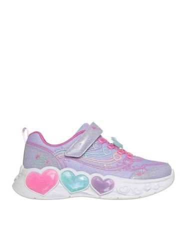SKECHERS  ΠΑΙΔΙΚΑ ΑΘΛΗΤΙΚΑ ΠΑΠΟΥΤΣΙΑ SNEAKERS  ΜΕ ΦΩΤΑΚΙΑ SPARKLE MESH 303266NC-LVMT